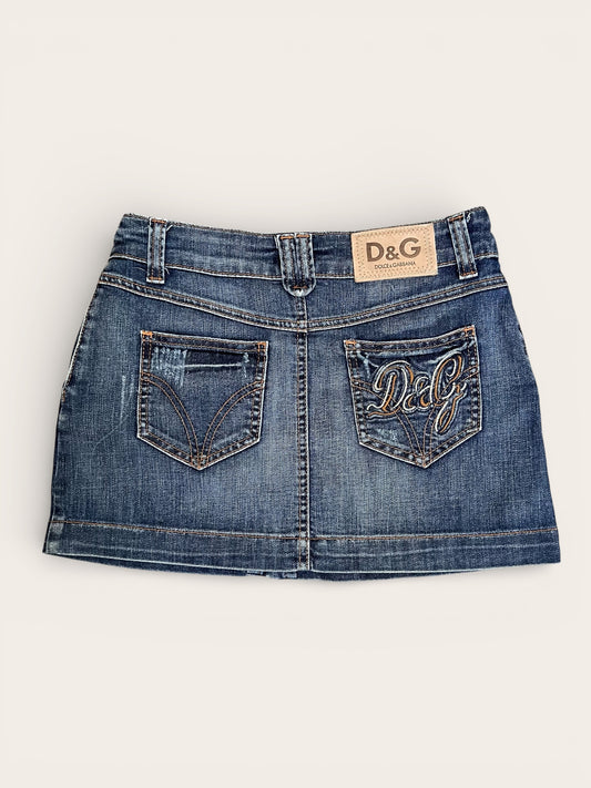 D&G Dolce & Gabbana Y2K Blue Denim Mini Skirt – Size 26