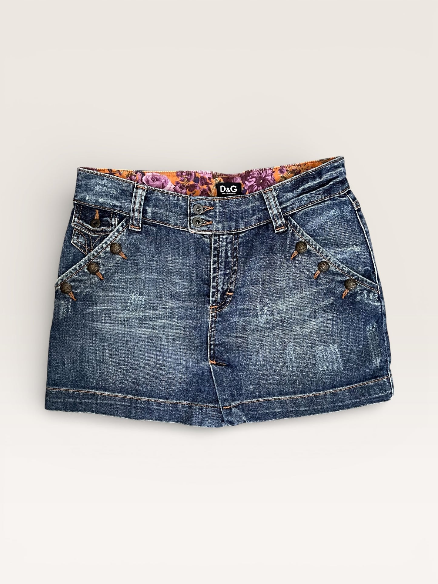 D&G Dolce & Gabbana Y2K Blue Denim Mini Skirt – Size 26