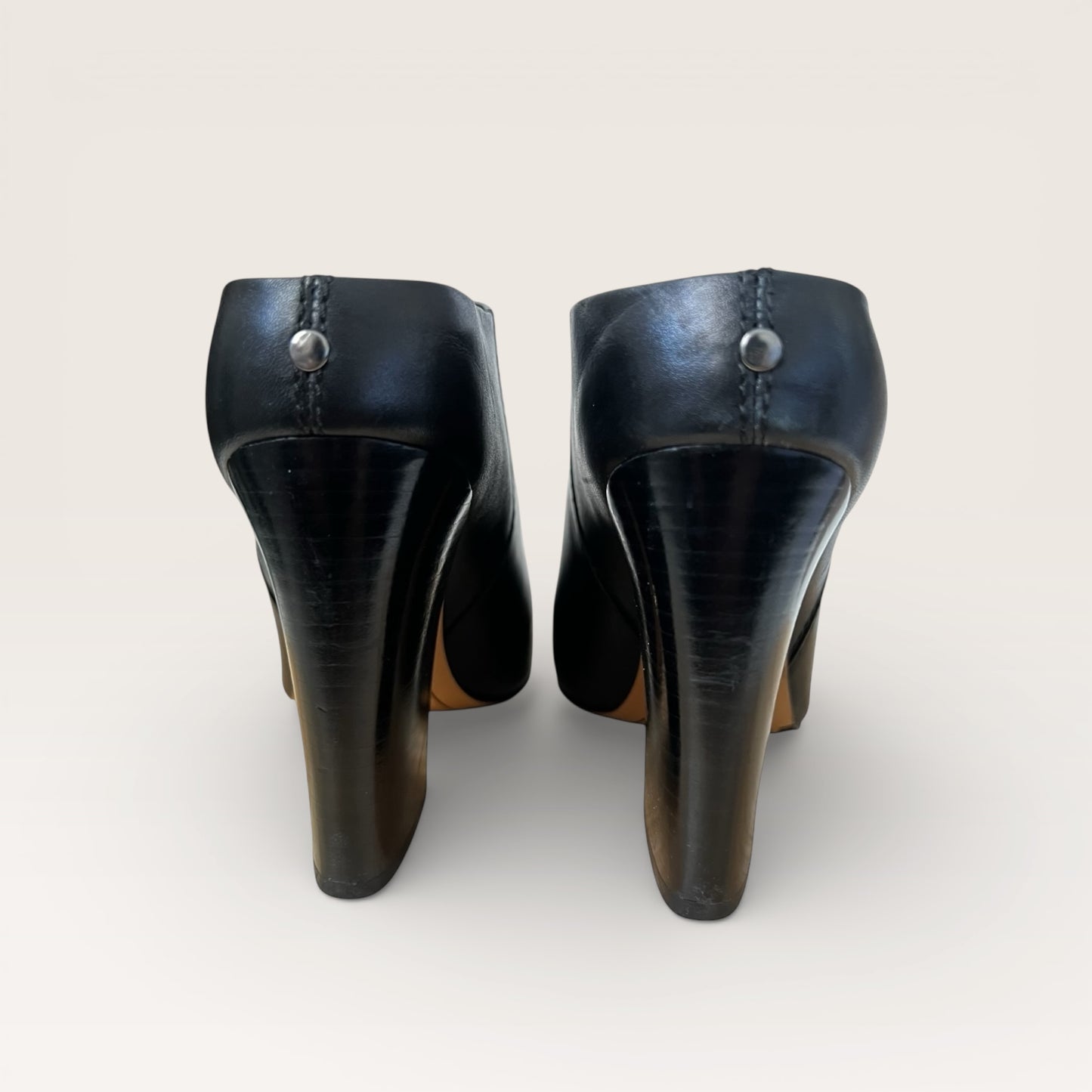 Pour La Victoire Eda Black Leather Mules - Size 8